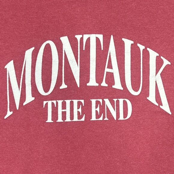 Vintage Jerzees Montauk The End Crew Neck Sweatshirt - Size Medium - Picture 2 of 6